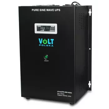 VOLT POLSKA Sinus UPS 500 line-interactive UPS, 500VA/300W, tīrs sinusoidāls vilnis, 12V 40Ah ārējais akumulators