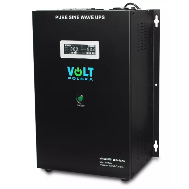 VOLT POLSKA Sinus UPS 500 line-interactive UPS, 500VA/300W, tīrs sinusoidāls vilnis, 12V 40Ah ārējais akumulators
