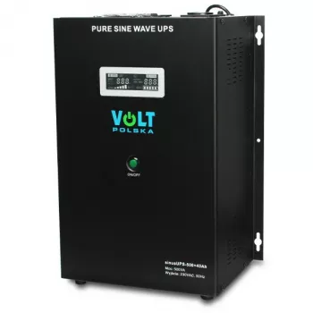 VOLT POLSKA Sinus UPS 500 line-interactive UPS, 500VA/300W, tīrs sinusoidāls vilnis, 12V 40Ah ārējais akumulators