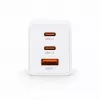 Voltage GaN 67W sienas lādētājs, 2x USB-C un 1x USB-A, PD 3.0, QC 3.0, PPS, ES spraudnis, balts