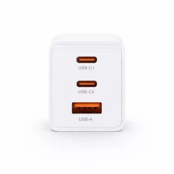 Voltage GaN 67W sienas lādētājs, 2x USB-C un 1x USB-A, PD 3.0, QC 3.0, PPS, ES spraudnis, balts