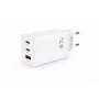 Voltage GaN 67W sienas lādētājs, 2x USB-C un 1x USB-A, PD 3.0, QC 3.0, PPS, ES spraudnis, balts