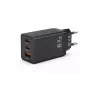 Voltage GaN lādētājs 67W sienas lādētājs, PD 3.0 / QC 3.0, 2x USB-C un 1x USB-A, ES spraudnis, melns