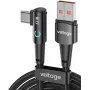 VOLTAGE PowerAngle 66W PD USB-A uz USB-C leņķa kabelis 1m melns
