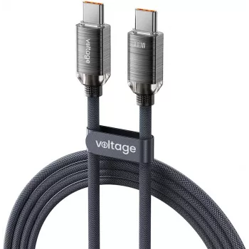 VOLTAGE PureCrystal 100W USB-C uz USB-C PD kabelis 1m melns