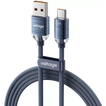 VOLTAGE PureCrystal 66W USB-A uz USB-C kabelis 2m zils