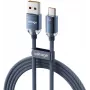 VOLTAGE PureCrystal 66W USB-A uz USB-C kabelis 2m zils