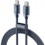 VOLTAGE PureCrystal USB-C uz USB-C kabelis 100W PD 2m zils