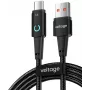 VOLTAGE VEKA66AC100BK PowerAngle 66W PD USB-A uz USB-C kabelis 1m Melns