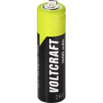 VOLTCRAFT AA akumulators NiMH 1,2 V 1400 mAh ar lodēšanas izvadu, lielas strāvas, gatavs lietošanai VC-17666035