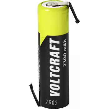 VOLTCRAFT AA akumulators NiMH 1,2 V 2300 mAh ar Z lodēšanas kontaktiem, lielas strāvas, gatavs lietošanai, 1 iepakojums VC-17666050