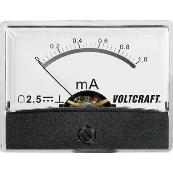 VOLTCRAFT AM-60X46/1MA/DC analogais panelmērītājs, līdzstrāva 0-1 mA, kustīgā spolīte, 46x60 mm