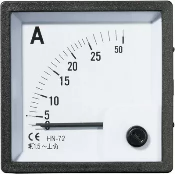 VOLTCRAFT AM-72X72/25A analogais panelmērītājs, kustīgā dzelzs, 0-25 A AC, 72x72 mm, 1.5 klase