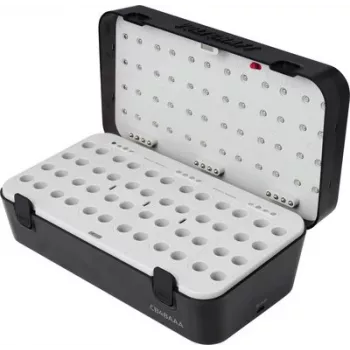 VOLTCRAFT CB48AAA apaļo elementu lādētājs NiMH un Li-Ion AAA mikro baterijām, 4 ligzdas, USB-C, LCD displejs, melns VC-17143355