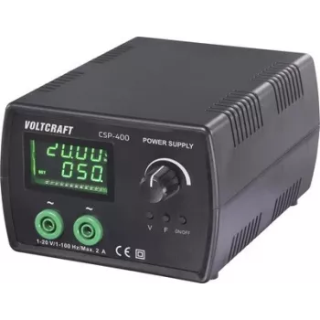 VOLTCRAFT CSP-400 AC laboratorijas barošanas bloks, regulējams 1-20 V/AC, 1-2 A, 40 W, darbība no tīkla un akumulatora, 1 izeja VC-17192785