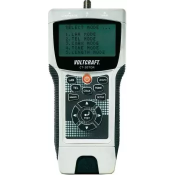 Voltcraft CT-20TDR TDR kabeļu testeris ar garuma mērīšanu, vadu kartēšanu, toņa ģeneratoru UTP/STP LAN, koaksiālajiem un telefona kabeļiem