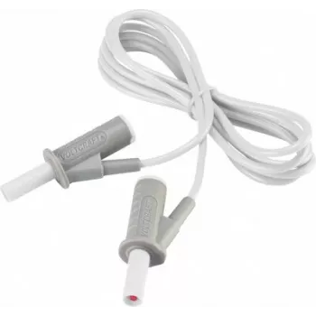 VOLTCRAFT Ļoti elastīgs drošības mērīšanas vads [4 mm lamelas spraudnis - 4 mm lamelas spraudnis] 1,5 m balts MSB-501 10 A (VC-8063555)