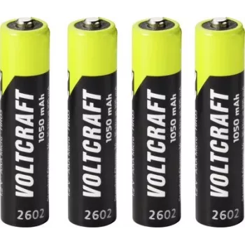 VOLTCRAFT Micro (AAA) NiMH akumulatori 1050 mAh 1,2 V gatavi lietošanai, 4 gab. (VC-17275425)