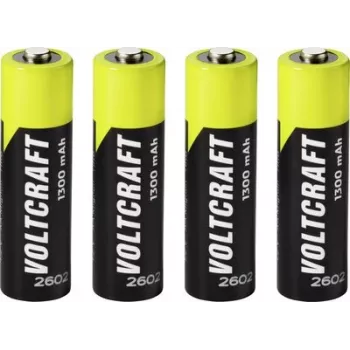 VOLTCRAFT Mignon AA NiMH akumulatoru baterijas 1300 mAh 1,2 V uzreiz lietojamas 4 gab. komplekts (VC-17275445)