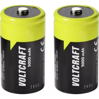 VOLTCRAFT Mono (D) NiMH akumulators 5000 mAh 1,2 V Gatavs lietošanai, 2 gab.