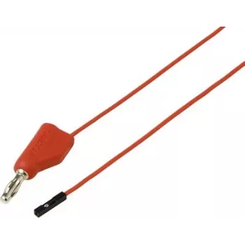 Voltcraft MSL-315 sarkans mērīšanas vads, 4 mm drošības kontaktdakša uz 0,64 mm drošības ligzdu, 1 m, savienojams, 60 V DC, 1 A VC-17182170