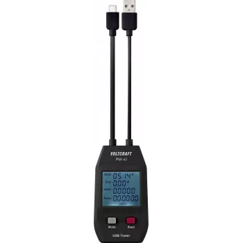 VOLTCRAFT PM-41 USB digitālais multimetrs ar mērīšanas vadiem, True RMS, CAT III 600 V, 4000 rādījumi, automātiskā diapazona izvēle, datu aizture, Min/Max, relatīvais režīms, fona apgaismojums, PC saskarne VC-11909305