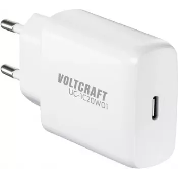 Voltcraft UC-1C20W01 USB-C GaN sienas lādētājs 20 W PD 3.0 balts