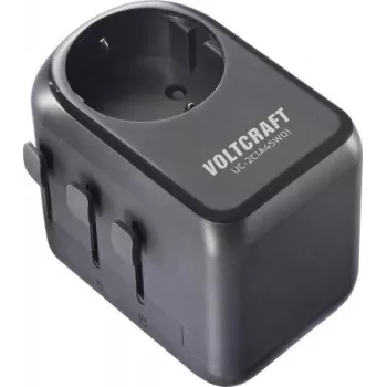 VOLTCRAFT UC-2C1A45W01 45W ceļojumu uzlādes adapteris ar 2x USB-C PD, 1x USB-A QC, ES/UK/Ķīnas kontaktdakšām - melns VC-17792635