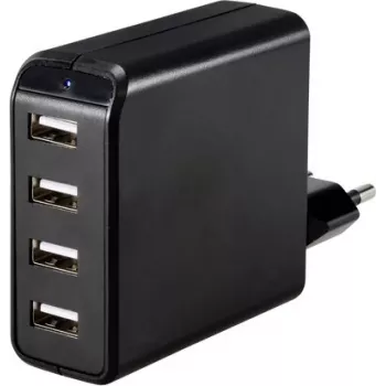 VOLTCRAFT UC-4AXX001 USB lādētājs 24 W 4x USB-A melns iekštelpu