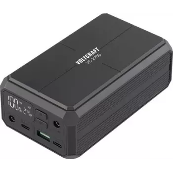 VOLTCRAFT VC-2700 Power Bank 27000 mAh USB PD 3.0, USB PD 2.0, PPS, ātrā uzlāde Li-Ion melns, vienlaicīga uzlāde un izlāde, statusa indikators (VC-18192885)
