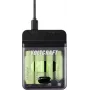 Voltcraft VC-BC4-PB1 2-in-1 NiMH akumulatoru lādētājs un power banka 4x AA/AAA, 500mA, USB-C ieeja, USB-A izeja, melns