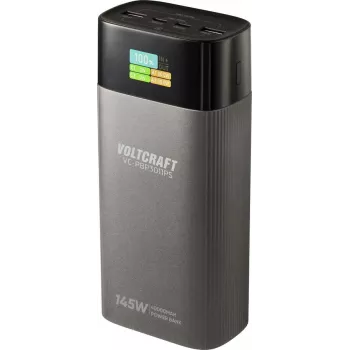 VOLTCRAFT VC-PBP3011PS Pārnēsājamais akumulators 40000 mAh USB PD 3.0 LiPo Sudraba (Matēts) ar Statusa Displeju (VC-17331275)