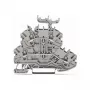 WAGO 2000-2231 Divstāvu caurlaides spaiļu bloks, L/L, pelēks, 2,5 mm², 800 V, 24 A, DIN sliedei