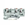 WAGO 2206-1301 3-dzīslu caurlaides spaiļu bloks ar spiedpogu, 6 mm², pelēks