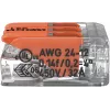 WAGO 221-413 COMPACT savienošanas spaile, 3 vadu, 0,2–4 mm², caurspīdīga, 50 gab. iepakojums