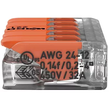 WAGO 221-415 COMPACT savienotājs 5 vadiem, 0,2-4 mm², 25 gab.