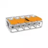 WAGO 221-615 5 vadu sviras savienotājs, kompakts savienošanas savienotājs, 450 V, 32 A, caurspīdīgs/oranžs