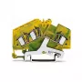 WAGO 281-637 3-vadu aizsargzemējuma spaiļu bloks, 4 mm², zaļi dzeltens