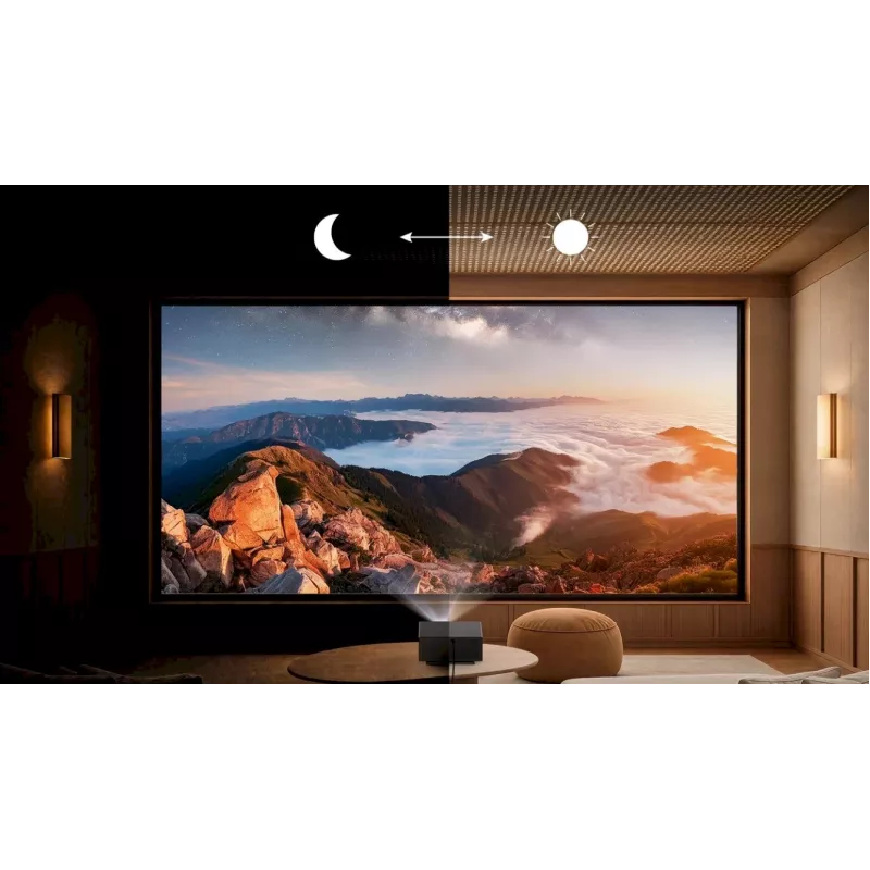 Wanbo X7 Pro Max Full HD projektors – 1080p, 1000 ANSI lūmeni, Android TV 14, WiFi 6, 300 collu attēls, melns
