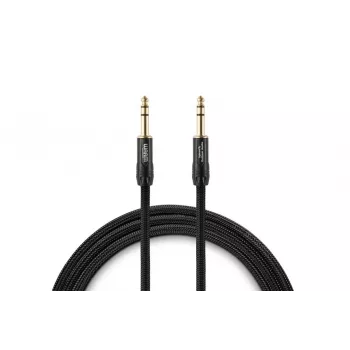Warm Audio PREM-TRS-3 Premier Series 6.35mm TRS savienotājkabelis, 0.9m, apzeltīts, dubultā Reussen ekranējums, melns