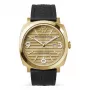WATCHPEOPLE Sieviešu kvarca analogais pulkstenis 700993 45mm Sudraba sakausējuma korpuss Melns ciparnīca Melna mākslīgās ādas siksniņa