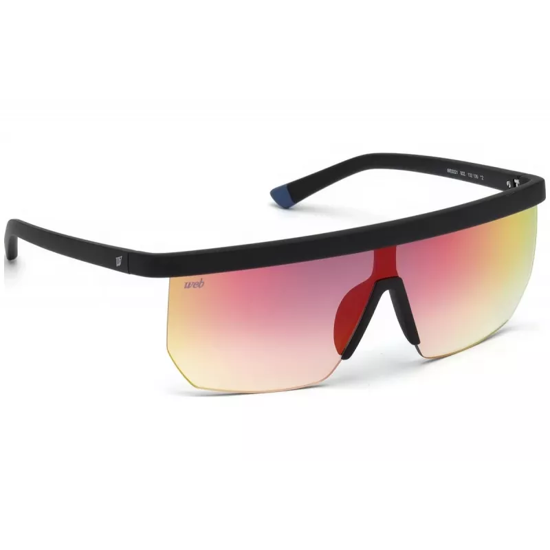WEB EYEWEAR Vīriešu saulesbrilles WE0221-02Z Melns acetāta rāmis Pelēkas lēcas UV400