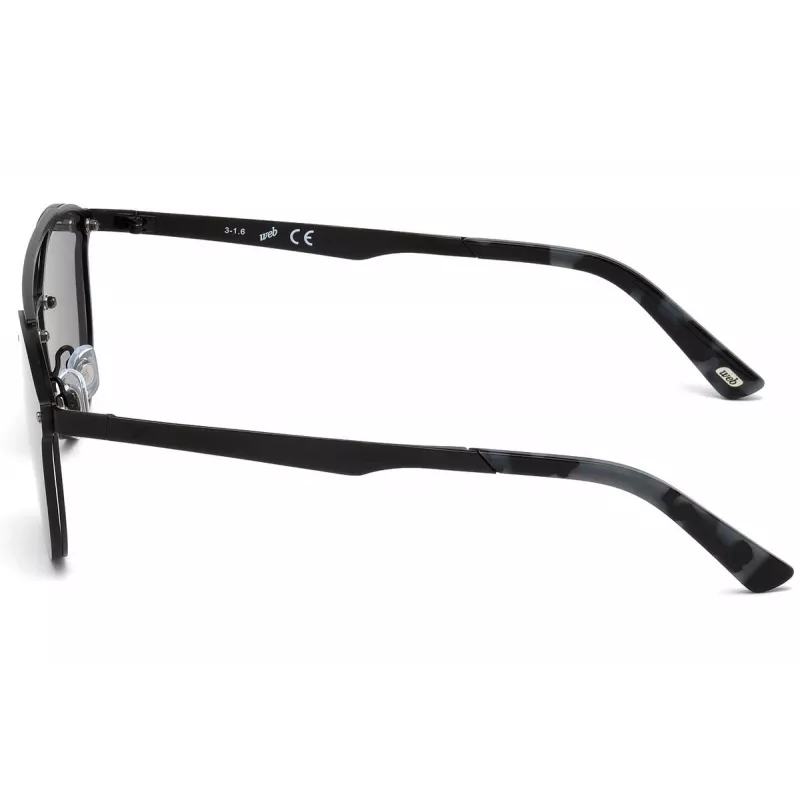 WEB EYEWEAR WE0189-02C Unisex saulesbrilles - Melns rāmis, pelēkas lēcas 59mm