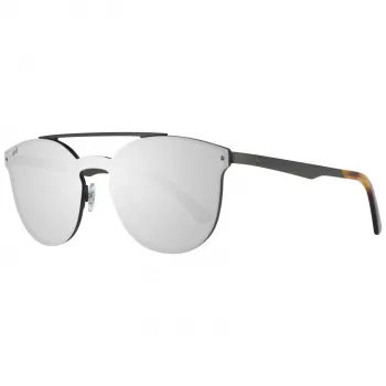 WEB EYEWEAR WE0190-0009C Unisex saulesbrilles - Ģeometrisks melns rāmis, pelēkas lēcas