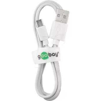 WENTRONIC Goobay 38665 USB 2.0 kabelis, USB-A tēviņš uz Micro-USB B tēviņš, 0,5 m, balts