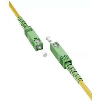 Wentronic Goobay 59640 OS2 vienmoda optiskās šķiedras savienojuma kabelis, SC/APC uz SC/APC, 3 m, dzeltens