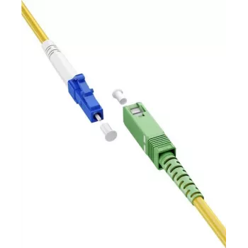 WENTRONIC Goobay 59651 OS2 vienmoda optiskās šķiedras savienojuma kabelis SC/APC uz LC/UPC, 5 m, dzeltens, LSZH
