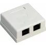 Wentronic Goobay 77633 Cat 6 ekranēta virsmas montāžas RJ45 tīkla kontaktligzda, 2 portu, balta