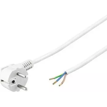Wentronic Goobay leņķa Schuko strāvas kabelis ar atvērtiem galiem, 5 m, balts, H05VV-F 3G1.5, 16 A 93313