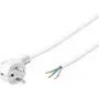 Wentronic Goobay leņķa Schuko strāvas kabelis ar atvērtiem galiem, 5 m, balts, H05VV-F 3G1.5, 16 A 93313